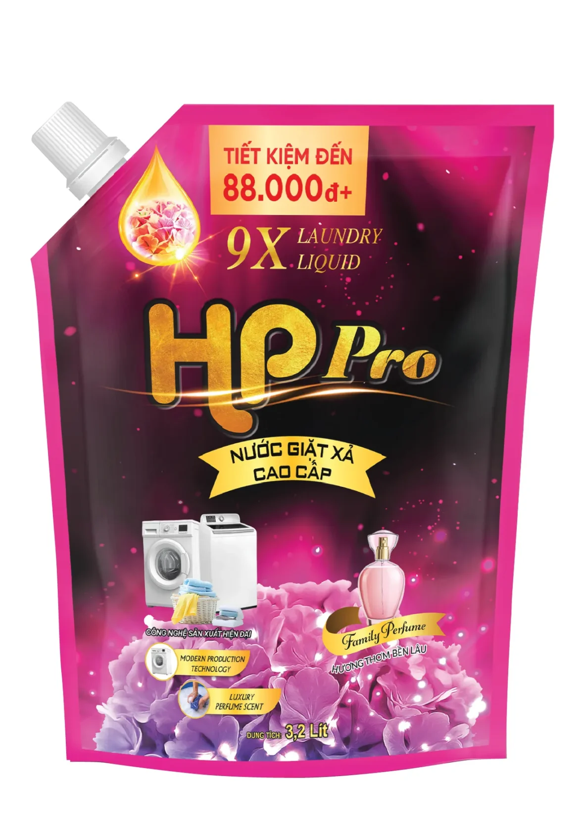 Nước giặt xả Siêu thơm HP Pro (Túi Hồng)